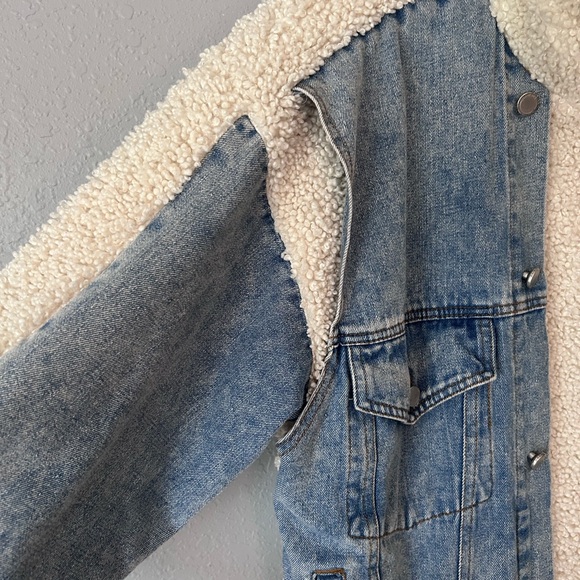 Blank NYC Denim and Sherpa Bear Hug Jacket Size Large - Picture 7 of 14